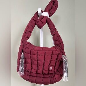Free People wine colored quilted crossbody